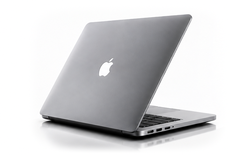 MacBook reconditionné vu de trois quarts arrière
